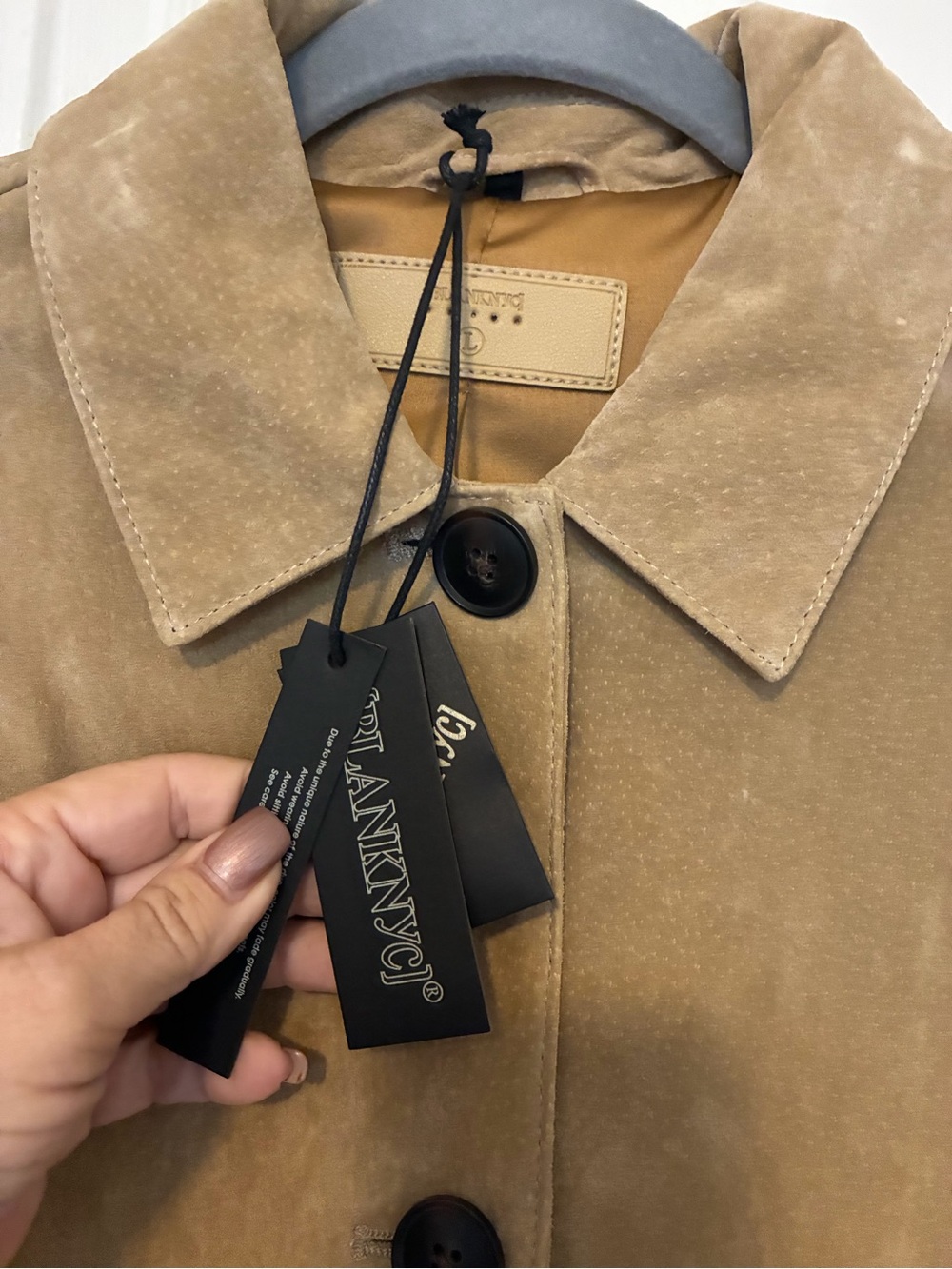 NWT BLANKNYC Anthropologie Cropped Genuine Suede Jacket Large - Picture 7 of 11